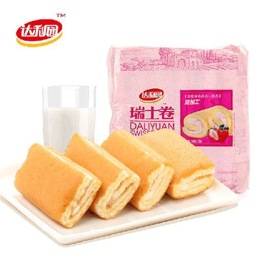 集食惠精选产品:达利园瑞士卷草莓味480g